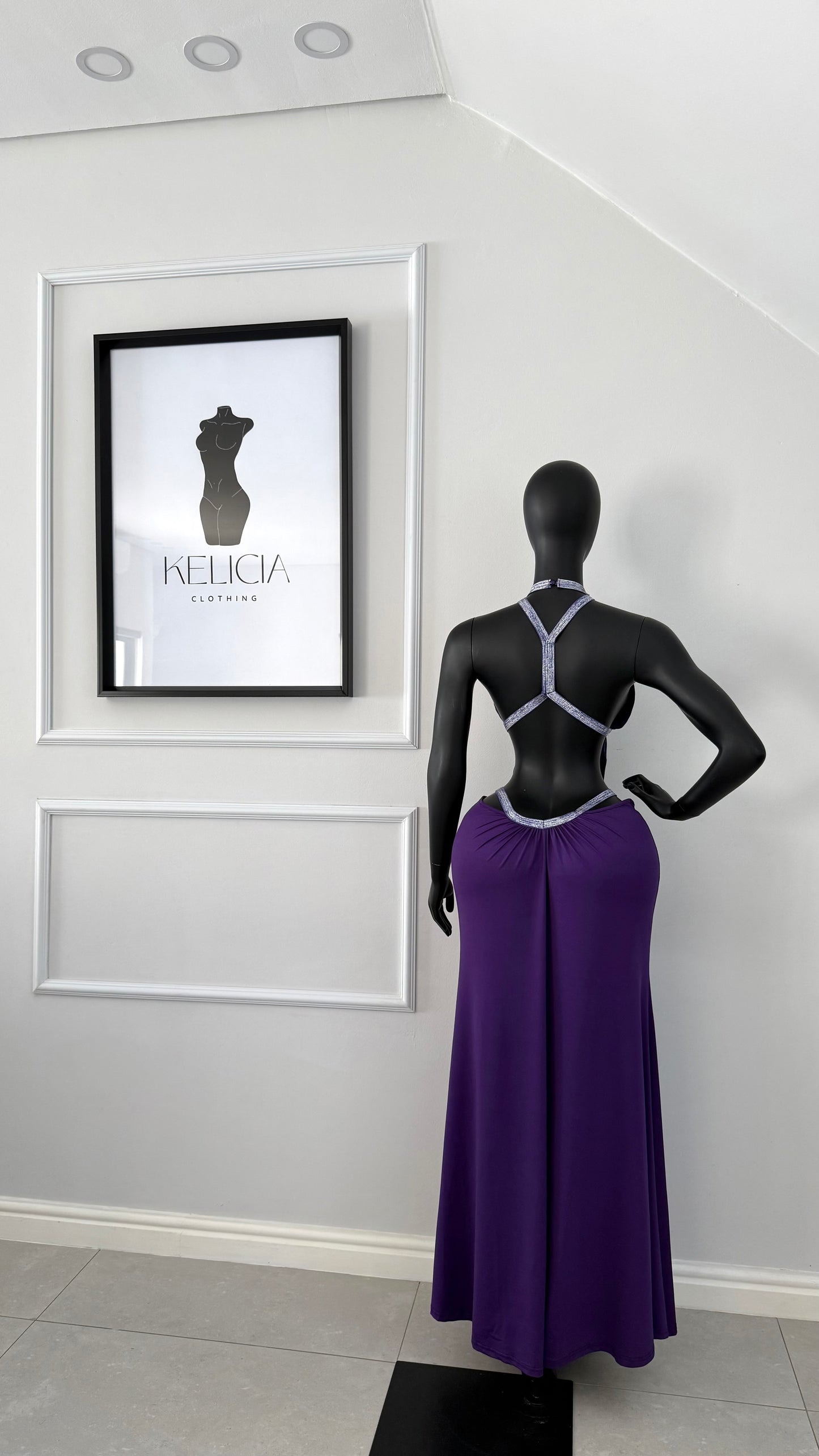 Cut Out Maxi Dress in Purple