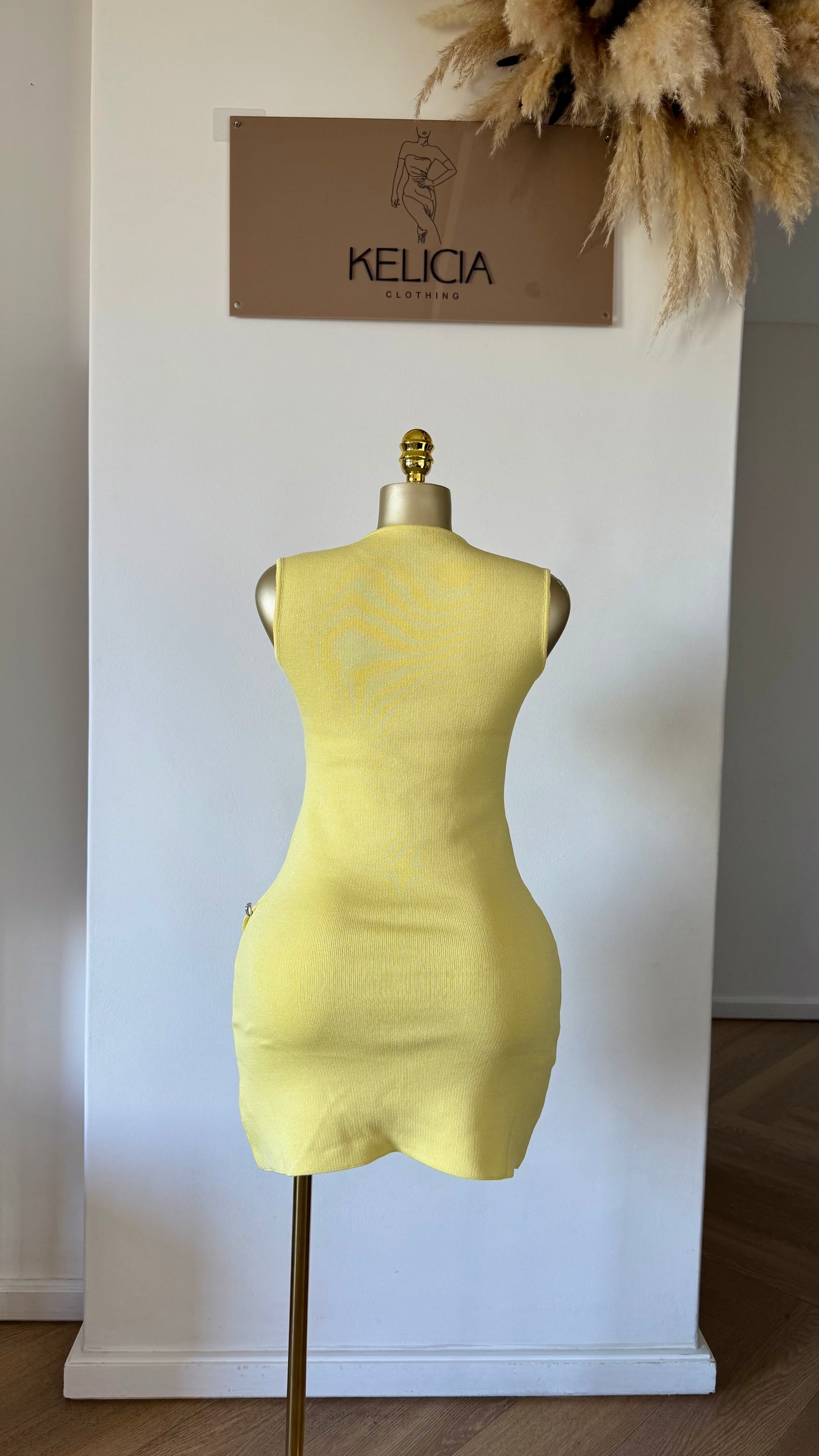 Irregular Button Knit Dress