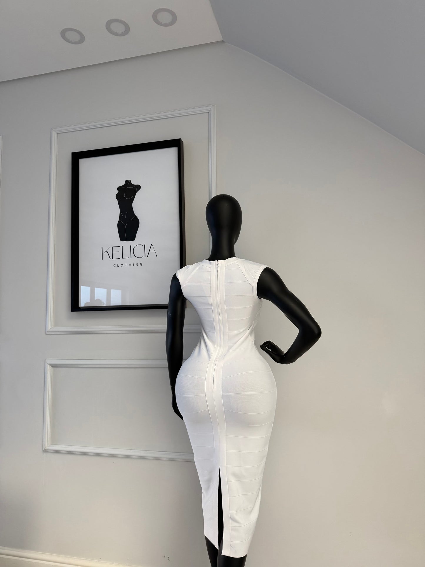 Bandage Midi Dress in White