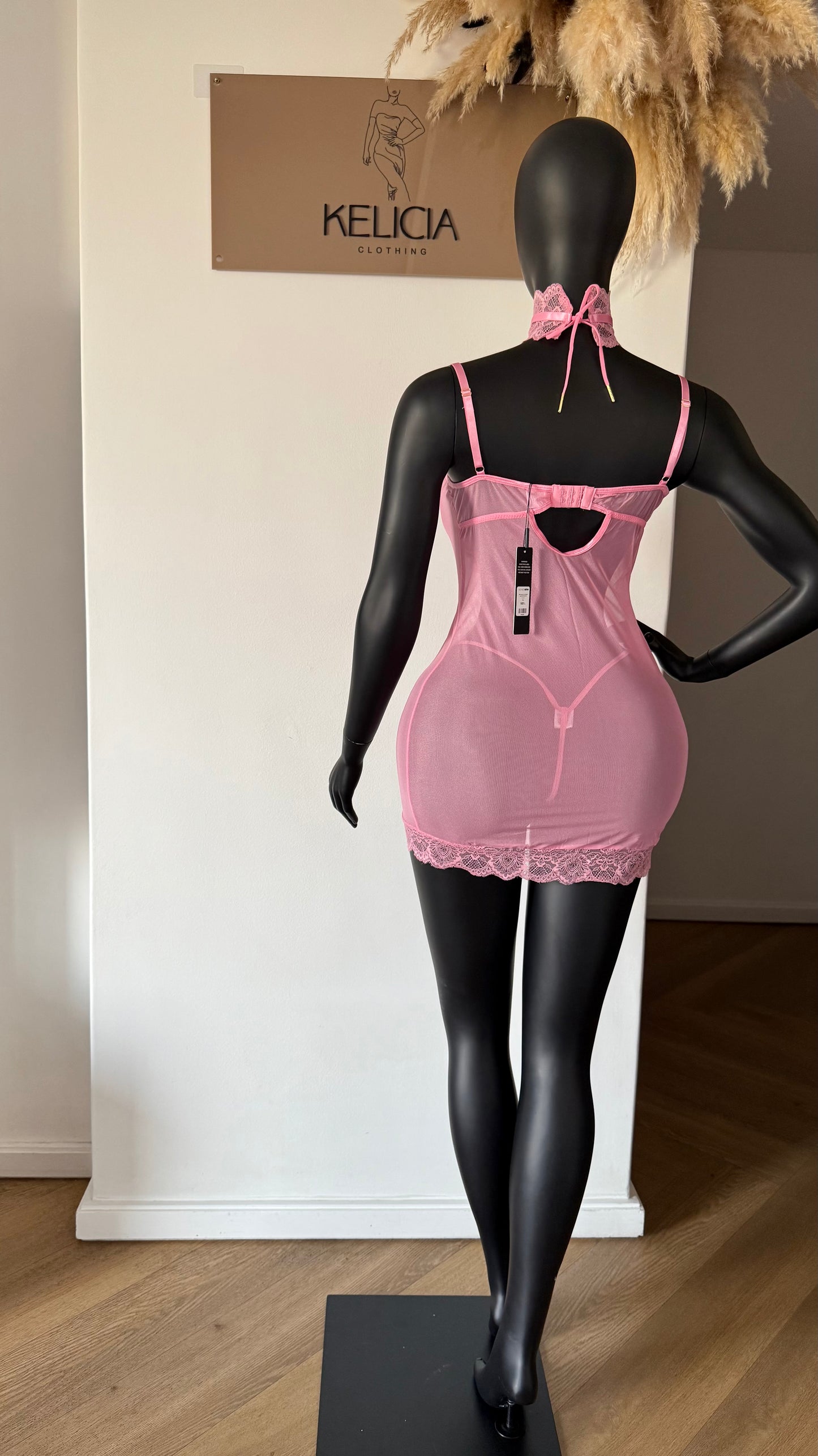 Shy Around You Choker Lace Chemise Set