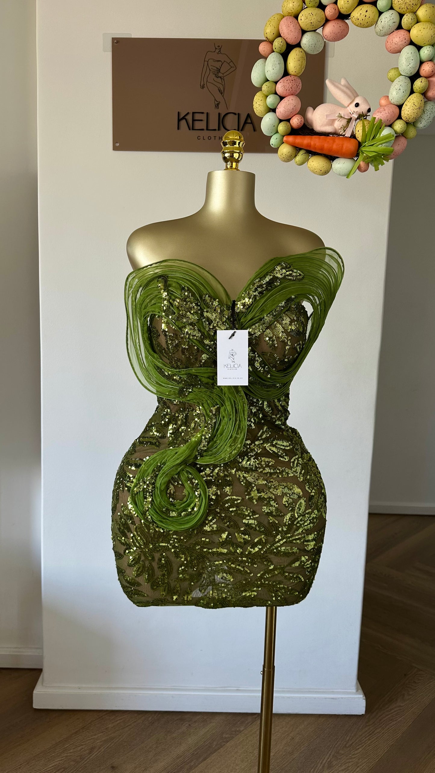 PRELOVED Spiral Detail Sequins Mini Dress