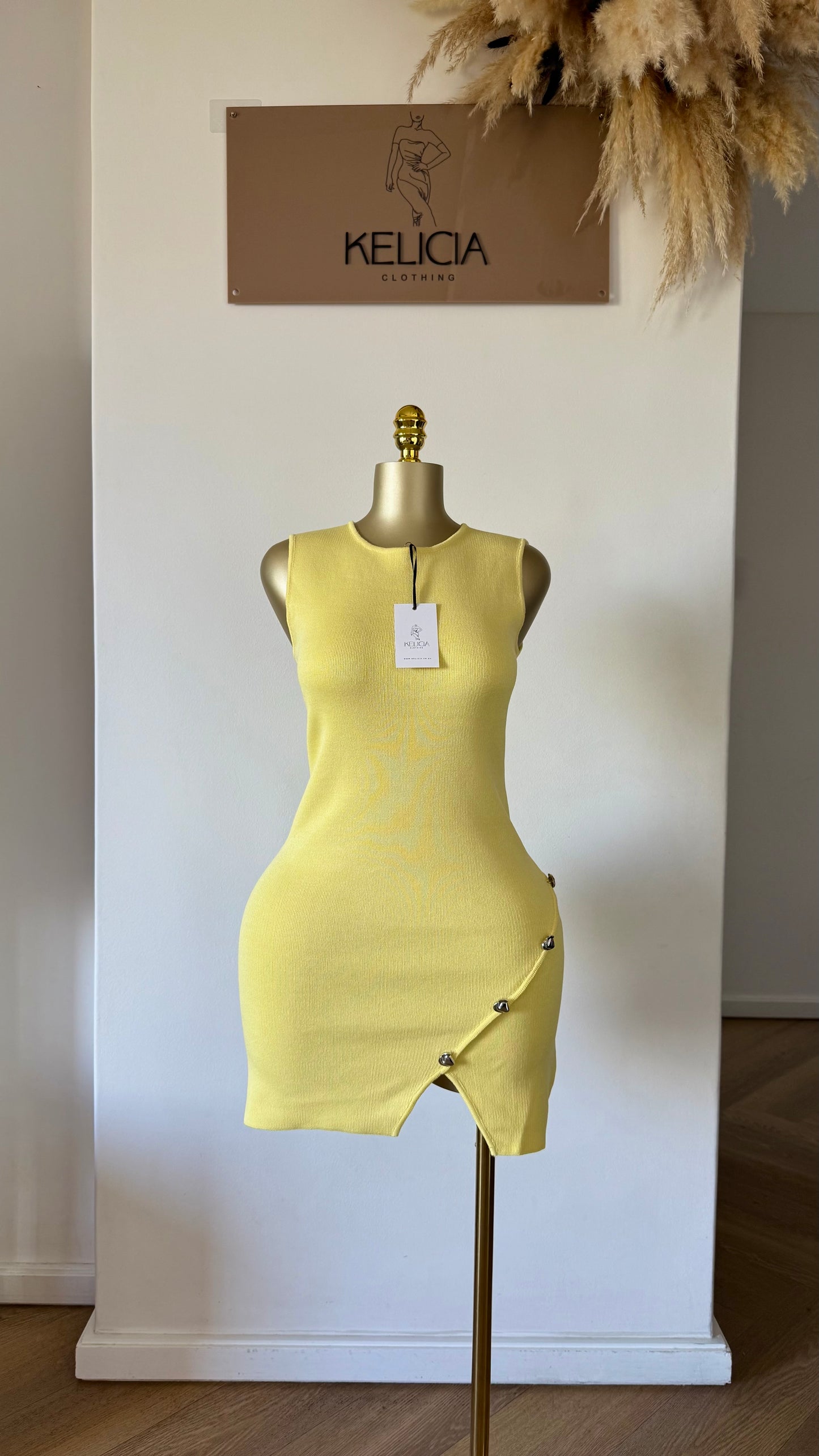 Irregular Button Knit Dress