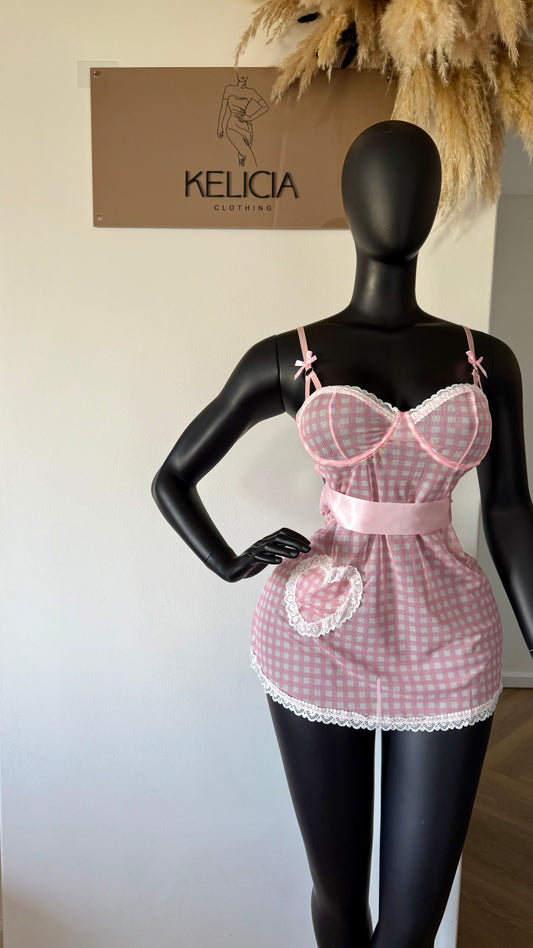 Picnic Date Mesh Open Back Babydoll