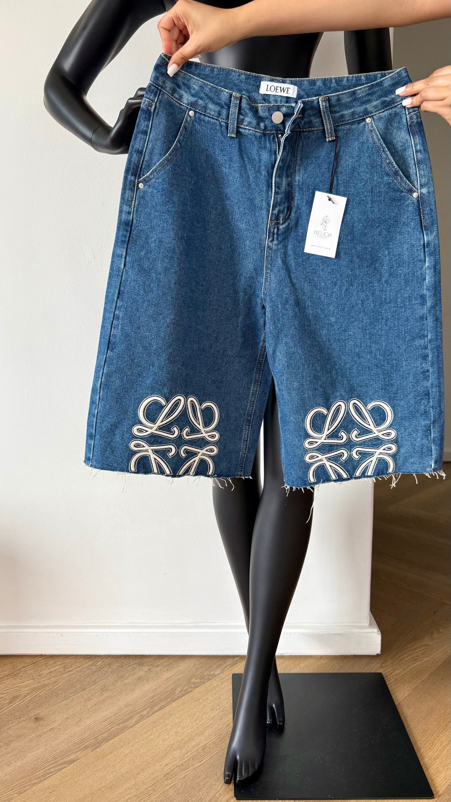 Foldover Bermuda Jeans (Loewe Dupe)