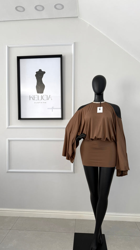 Long Sleeve Mini Dress with Butterfly Detail