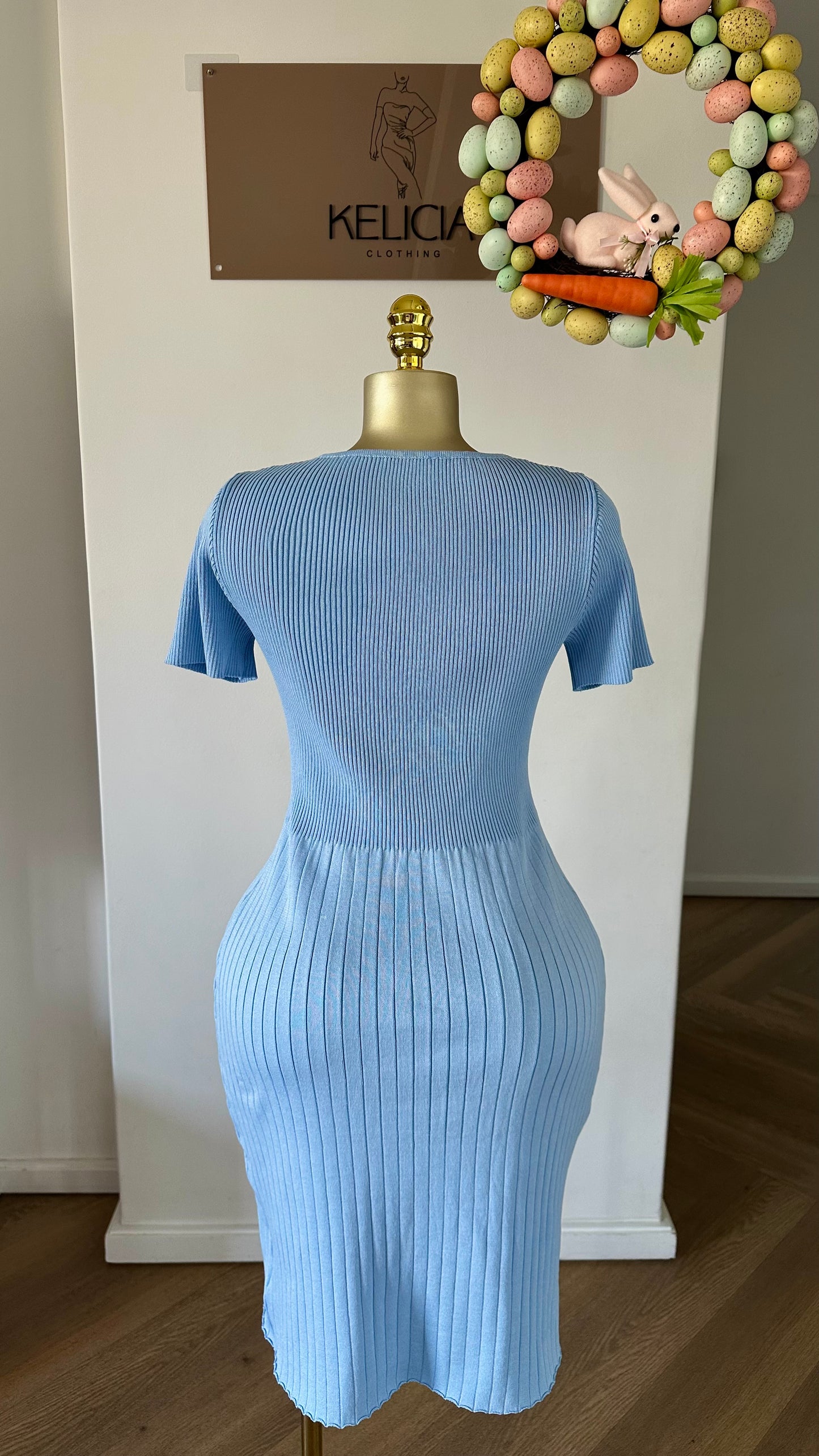 Knit Button Detail Dress