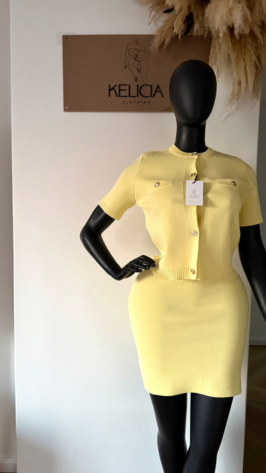 Top and Mini Skirt Set in Yellow