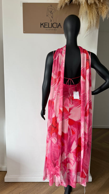 Maxi Dress with Neck Scarf