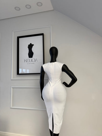 Bandage Midi Dress in White