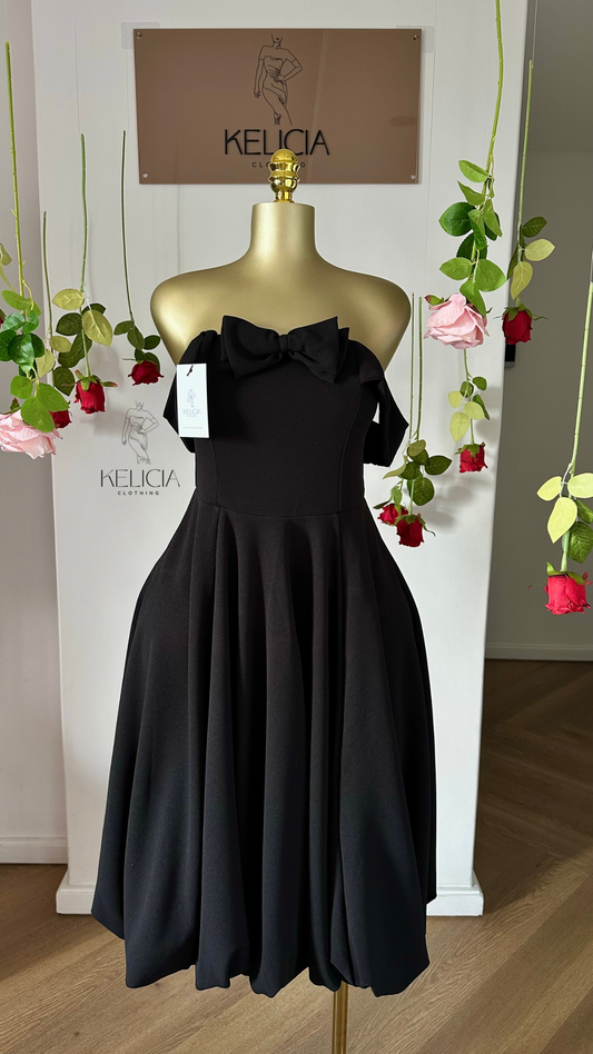 Bow Midi Puff Dress