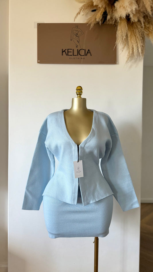 Knit Cardigan and Skirt Set