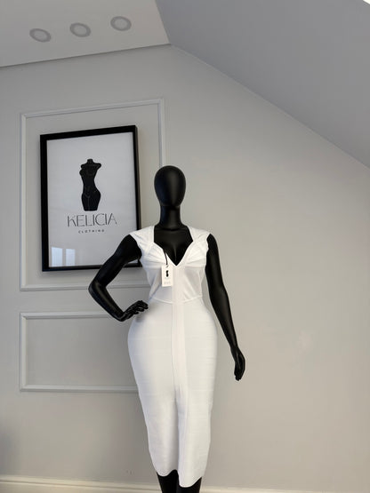 Bandage Midi Dress in White