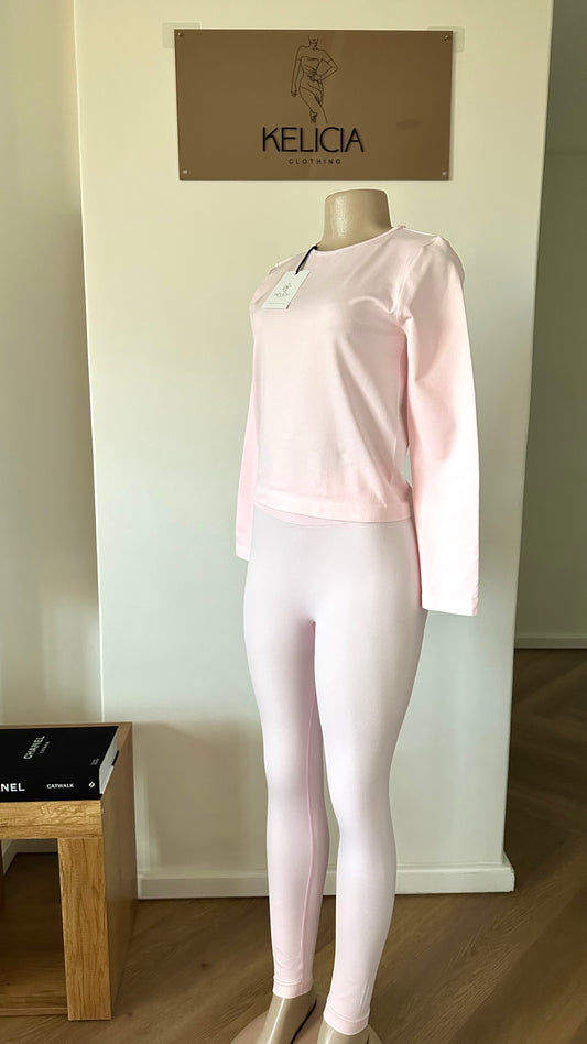 Long Sleeve Top & Leggings Set in Pink