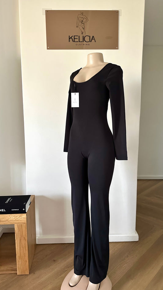 Long Sleeves Flare Leg Jumpsuit