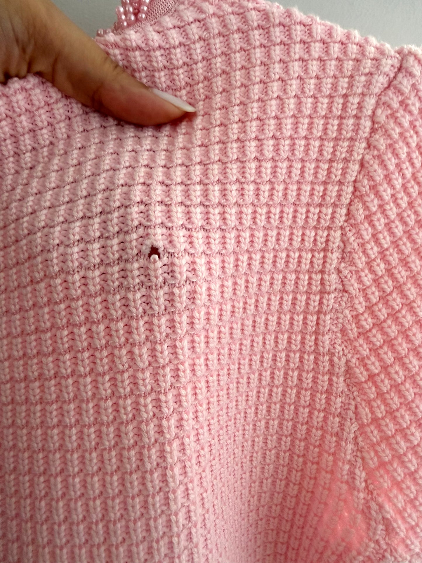 Textured Knit Mini Dress in Pink