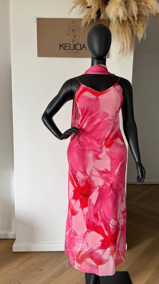 Maxi Dress with Neck Scarf