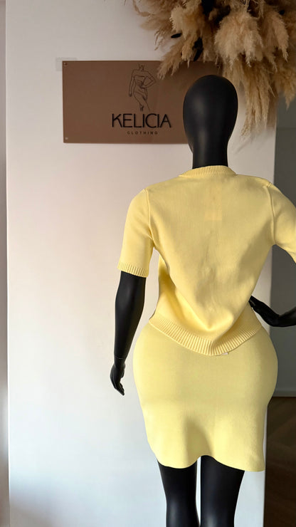 Top and Mini Skirt Set in Yellow