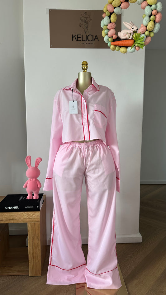Cropped Shirt and Pants Set