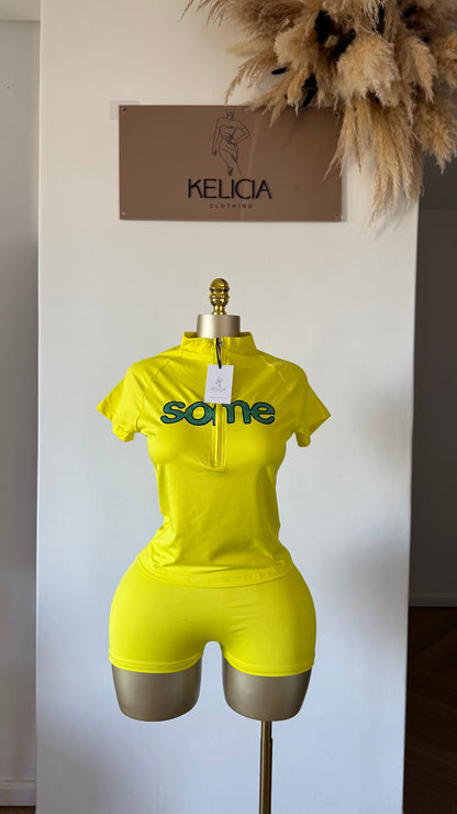 Top and Shorts Set in Yellow