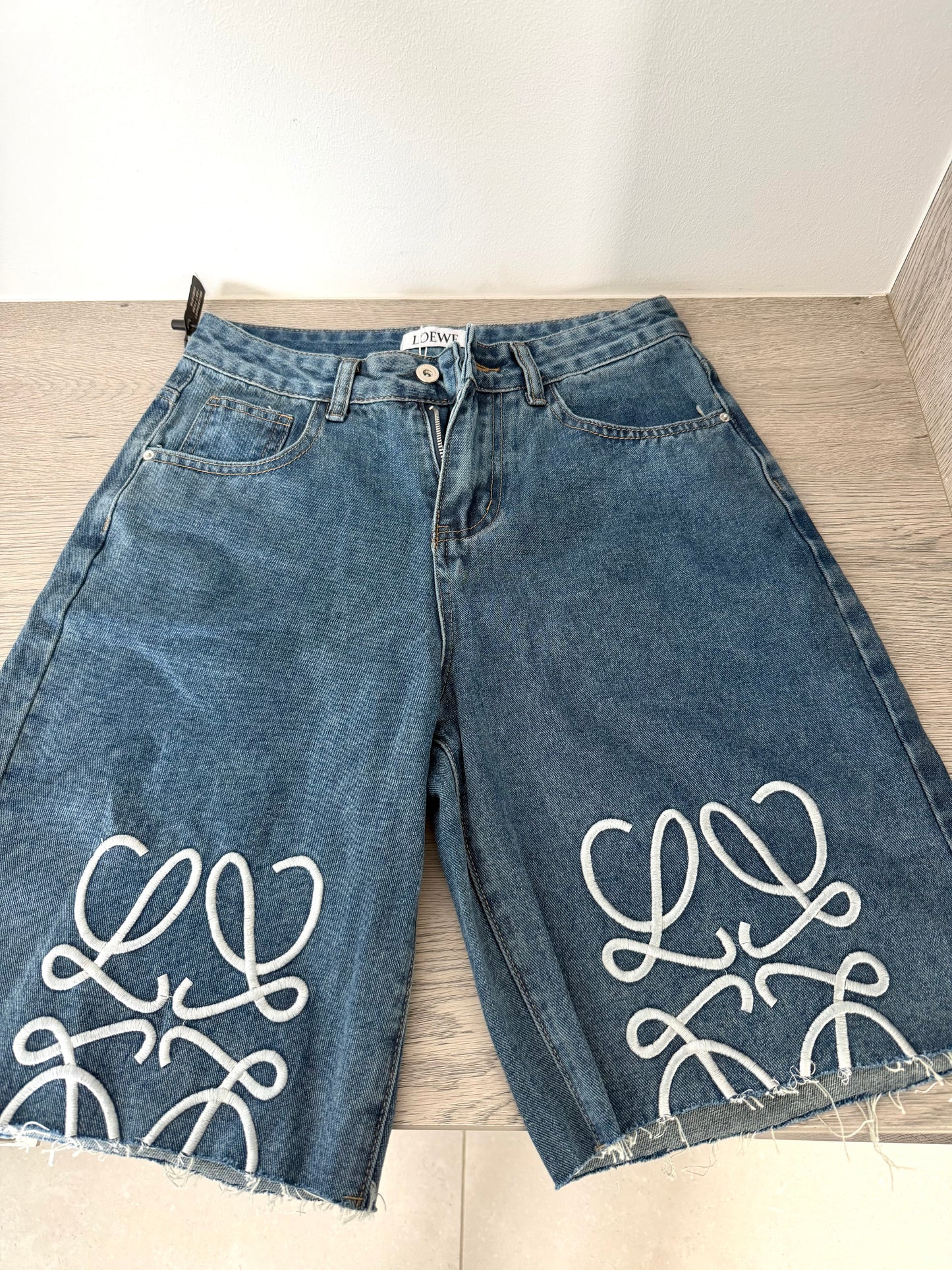 Foldover Bermuda Jeans (Loewe Dupe)