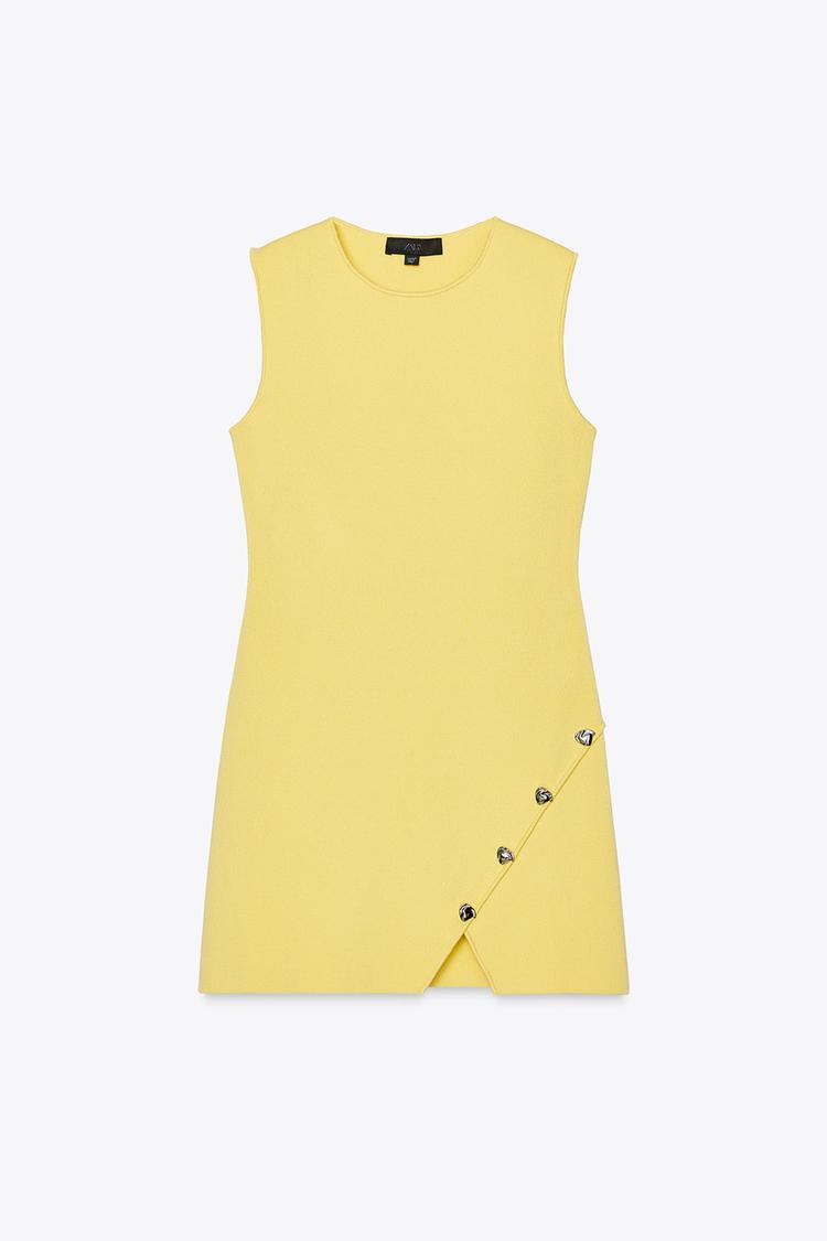 Irregular Button Knit Dress
