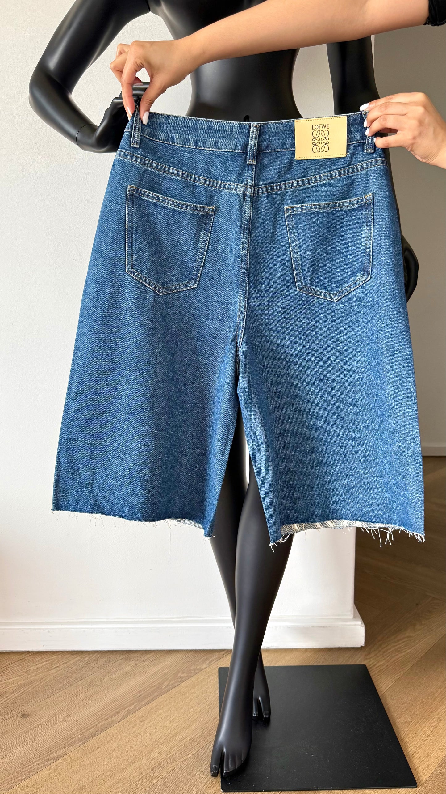 Foldover Bermuda Jeans (Loewe Dupe)